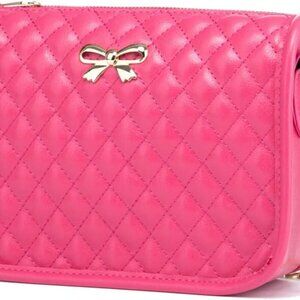 Hanbella Crossbody Purse for Women - Cute Quilted Leather Shoulder Bag with Gold